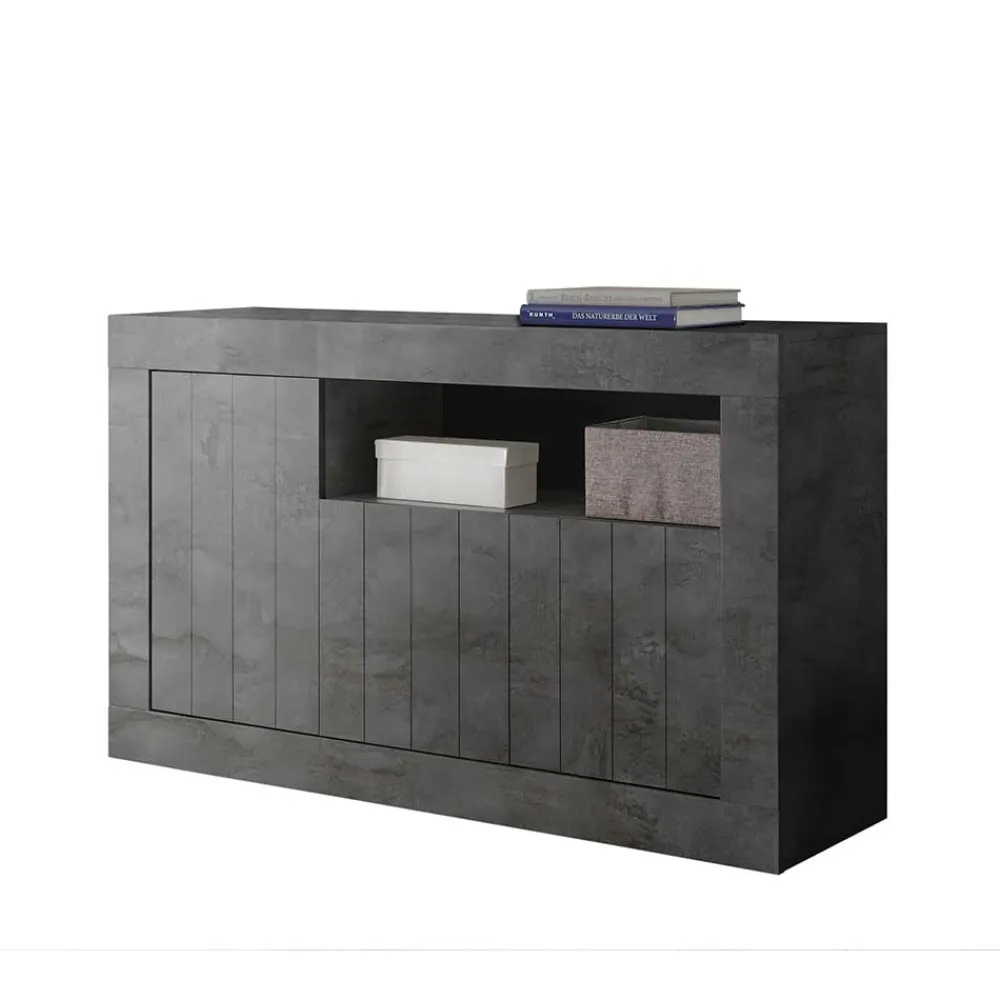 Wohnen 138x86x43 Esszimmer Kommode in Dunkelgrau - Putri