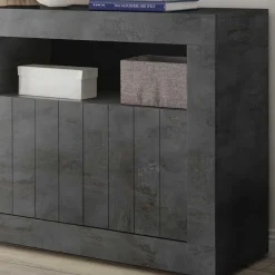 Wohnen 138x86x43 Esszimmer Kommode in Dunkelgrau - Putri