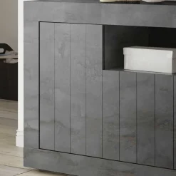 Wohnen 138x86x43 Esszimmer Kommode in Dunkelgrau - Putri