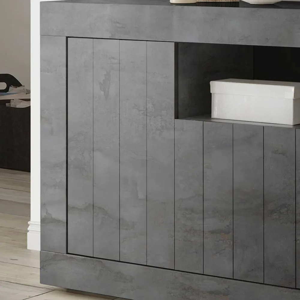 Wohnen 138x86x43 Esszimmer Kommode in Dunkelgrau - Putri