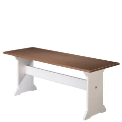 Wohnen Küchenbänke|Esszimmerbänke*110x45x37 Esszimmerbank in Weiß & Braun - Vatina