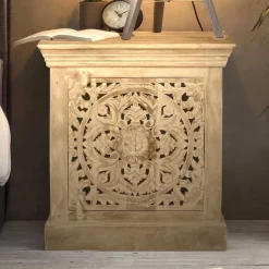 Wohnen Nachttische|Vintage Möbel*60x65x40 Etho Style Schrank Sandfarben - Runiasa