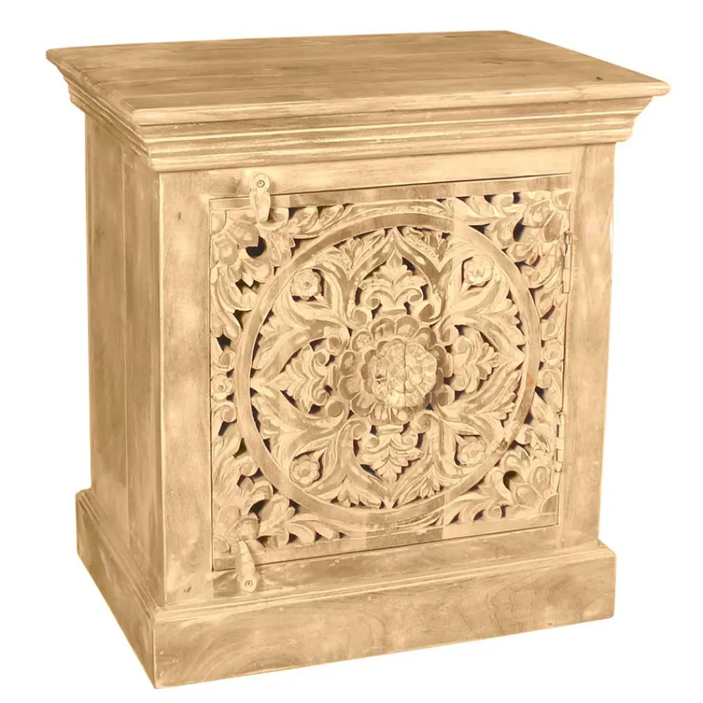 Wohnen Nachttische|Vintage Möbel*60x65x40 Etho Style Schrank Sandfarben - Runiasa