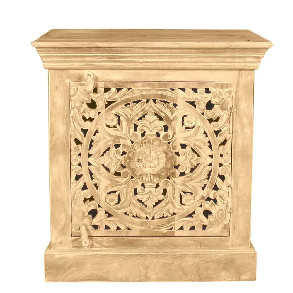 Wohnen Nachttische|Vintage Möbel*60x65x40 Etho Style Schrank Sandfarben - Runiasa