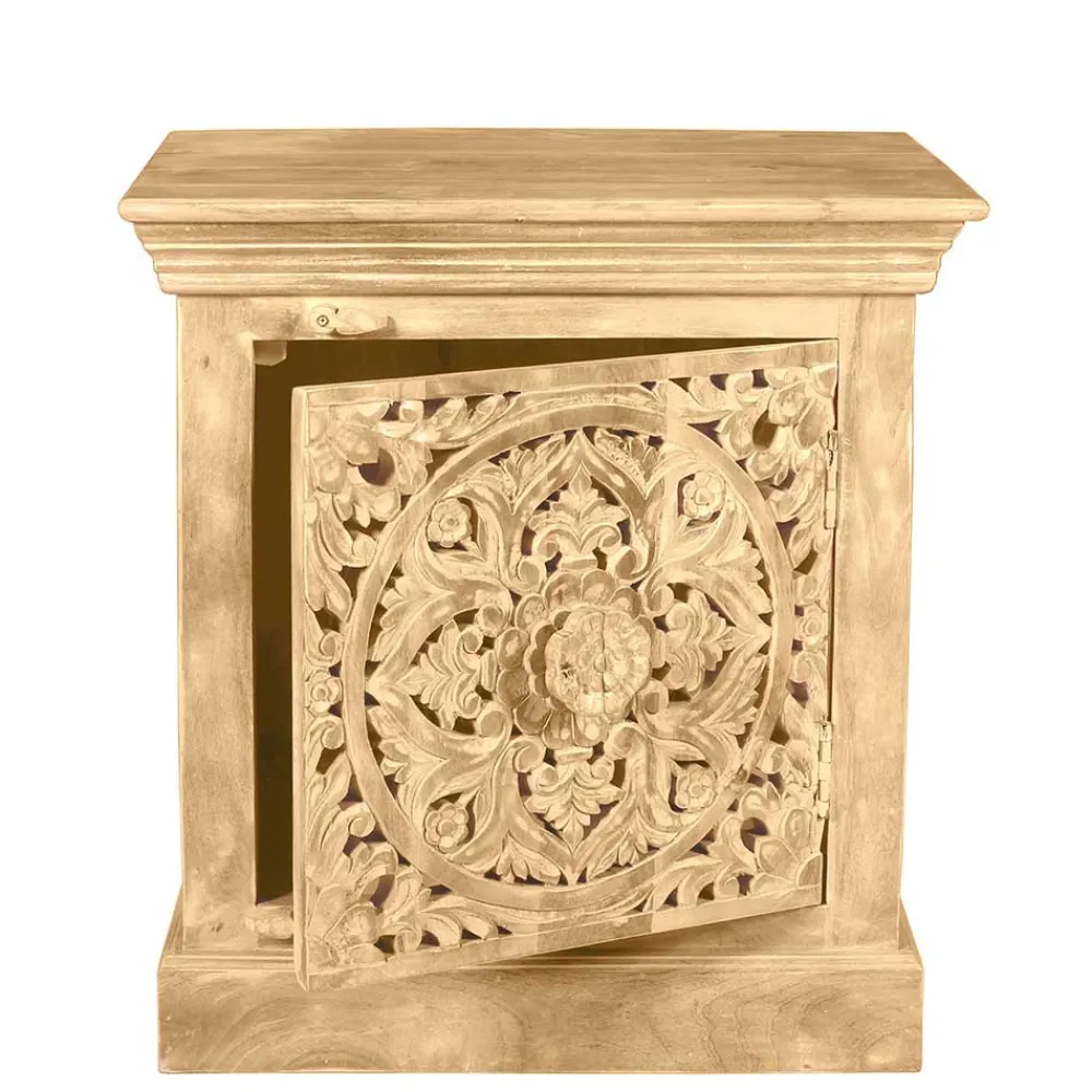 Wohnen Nachttische|Vintage Möbel*60x65x40 Etho Style Schrank Sandfarben - Runiasa