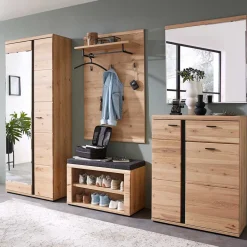 Wohnen 80x85x2 Facettenschliff Spiegel mit Holz - Latenda