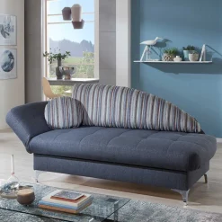 Wohnen 182x79x86 Federkern Schlafsofa in Blau - Curtici