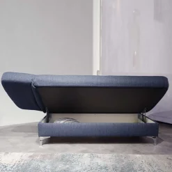 Wohnen 182x79x86 Federkern Schlafsofa in Blau - Curtici