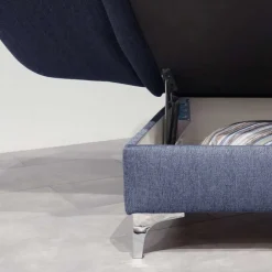 Wohnen 182x79x86 Federkern Schlafsofa in Blau - Curtici