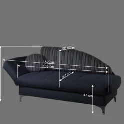 Wohnen 182x79x86 Federkern Schlafsofa in Blau - Curtici