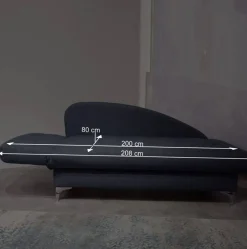 Wohnen 182x79x86 Federkern Schlafsofa in Blau - Curtici