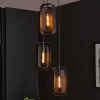Wohnen 35x150x35 3-flammige Hängeleuchte in Schwarzgrau - Damoda