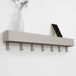 Wohnen 72x12x8 Garderobe in Taupe aus Stahl - Ruamantico