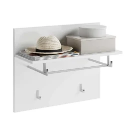 Wohnen Bürogarderoben*60x49x26 Garderobenpaneel mit 4 Kleiderhaken & Stange - Sumatra