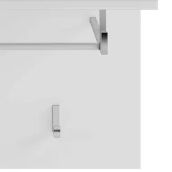 Wohnen Bürogarderoben*60x49x26 Garderobenpaneel mit 4 Kleiderhaken & Stange - Sumatra