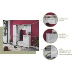 Wohnen Bürogarderoben*60x49x26 Garderobenpaneel mit 4 Kleiderhaken & Stange - Sumatra