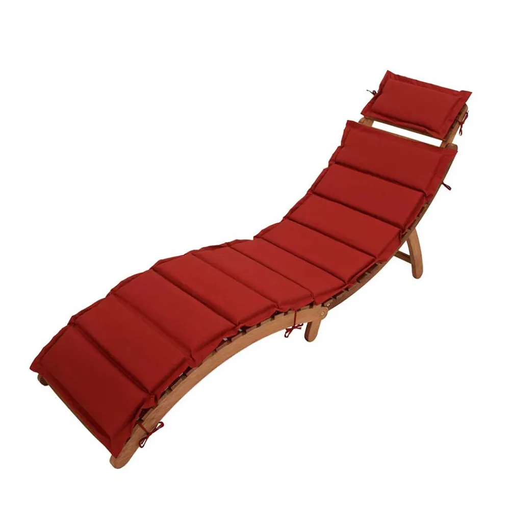 Wohnen 183x64x54 Geschwungene Gartenliege aus Akazie - Bernesa