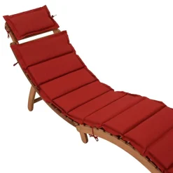 Wohnen 183x64x54 Geschwungene Gartenliege aus Akazie - Bernesa