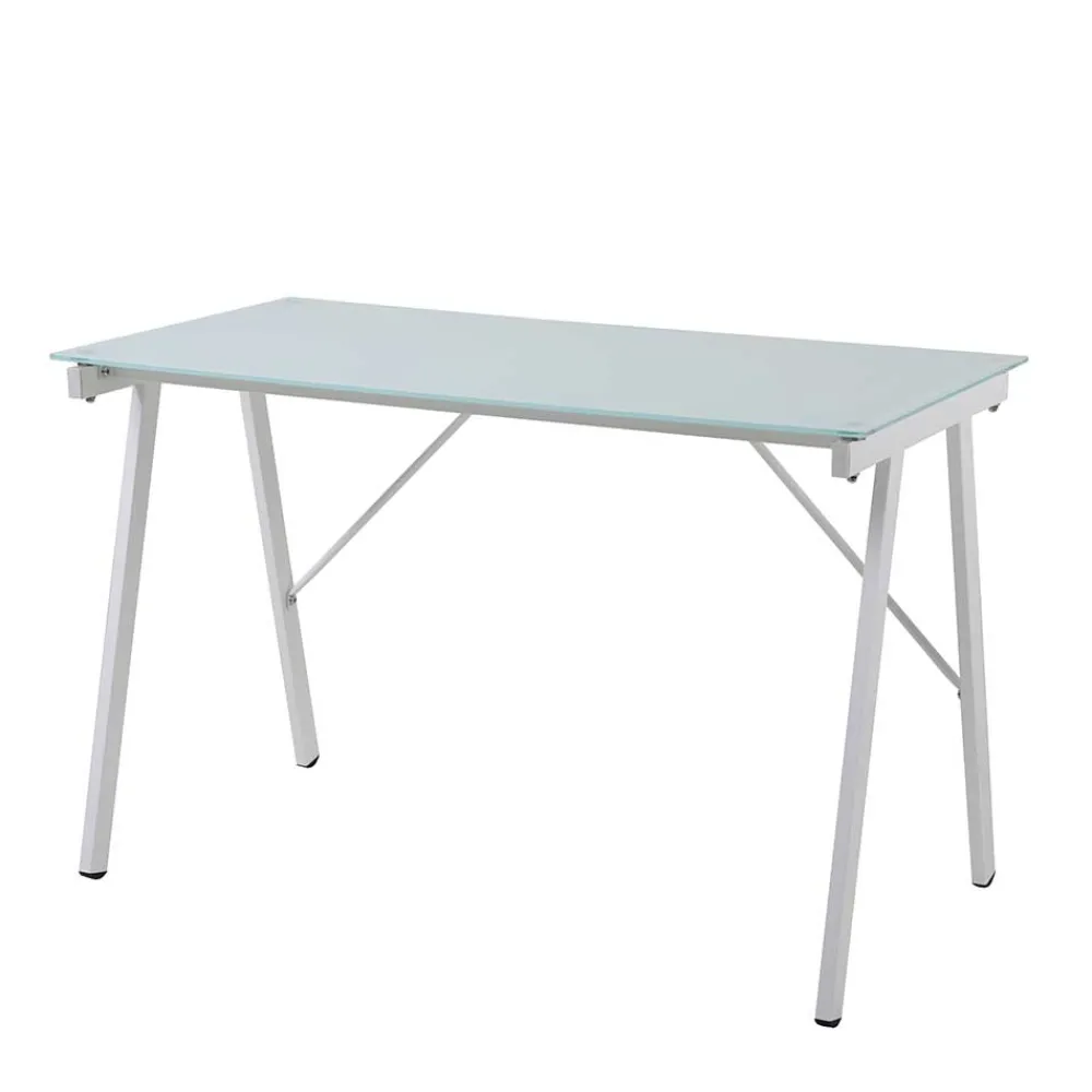 Wohnen Bürotische*113x73x58 Glas Schreibtisch mit Vierfußgestell - Isacco