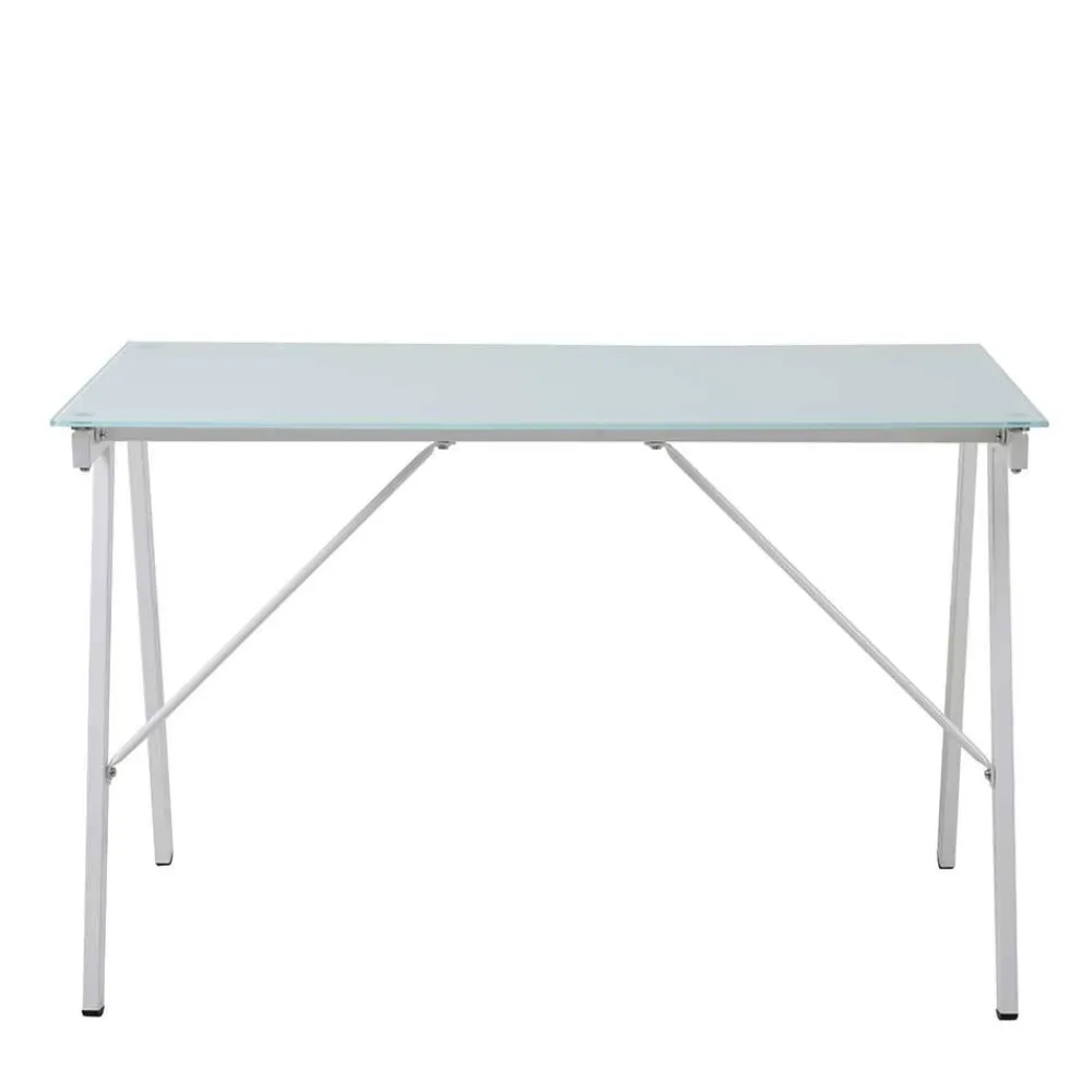 Wohnen Bürotische*113x73x58 Glas Schreibtisch mit Vierfußgestell - Isacco