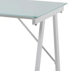 Wohnen Bürotische*113x73x58 Glas Schreibtisch mit Vierfußgestell - Isacco