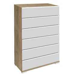 Wohnen 75x120x42 Große Hochkommode mit sechs Schubladen - Nuetran