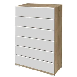 Wohnen 75x120x42 Große Hochkommode mit sechs Schubladen - Nuetran