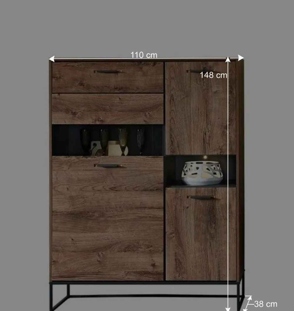 Wohnen Sideboards & Kommoden|Sideboards & Kommoden*110x148x38 Highboard im Factory Style - Xindus