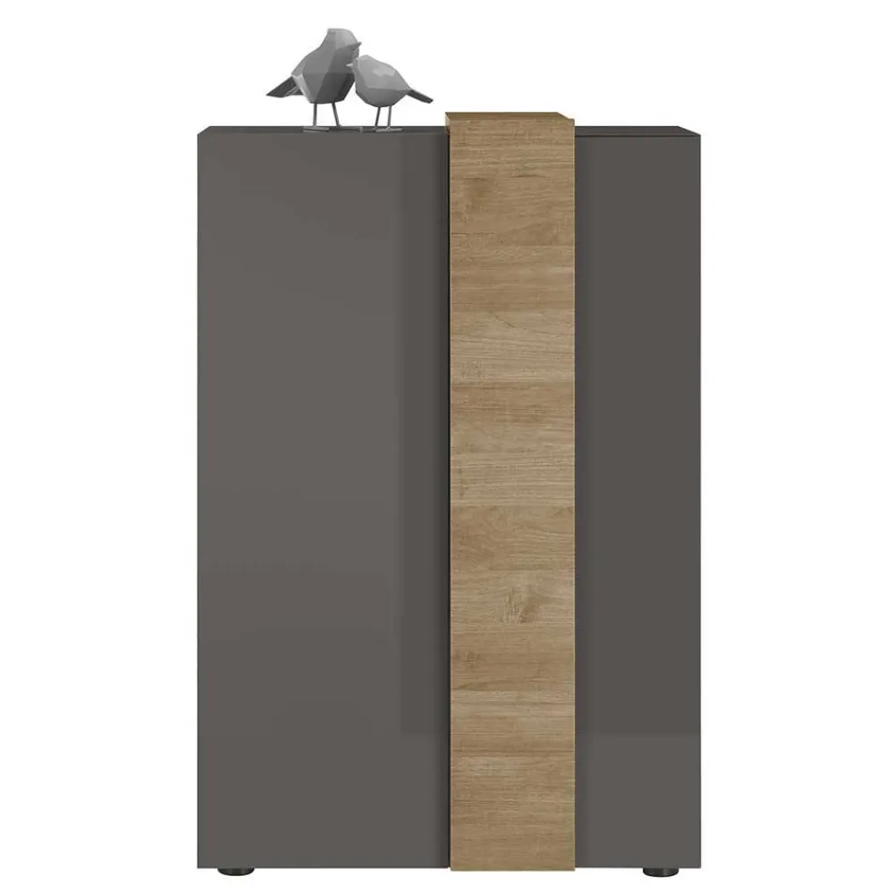 Wohnen Sideboards & Kommoden|Küchenschränke*78x116x44 Highboard in Dunkelgrau Hochglanz - Eracosta