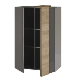 Wohnen Sideboards & Kommoden|Küchenschränke*78x116x44 Highboard in Dunkelgrau Hochglanz - Eracosta