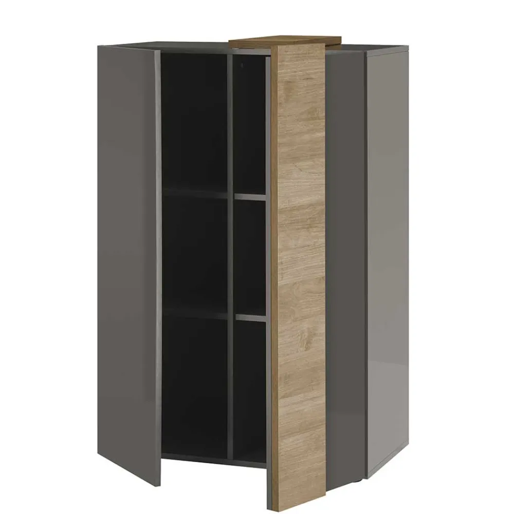 Wohnen Sideboards & Kommoden|Küchenschränke*78x116x44 Highboard in Dunkelgrau Hochglanz - Eracosta