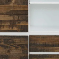 Wohnen Flurkommoden|Esszimmerschränke*100x120x35 Highboard in Weiß & Kiefer dunkel - Chihu