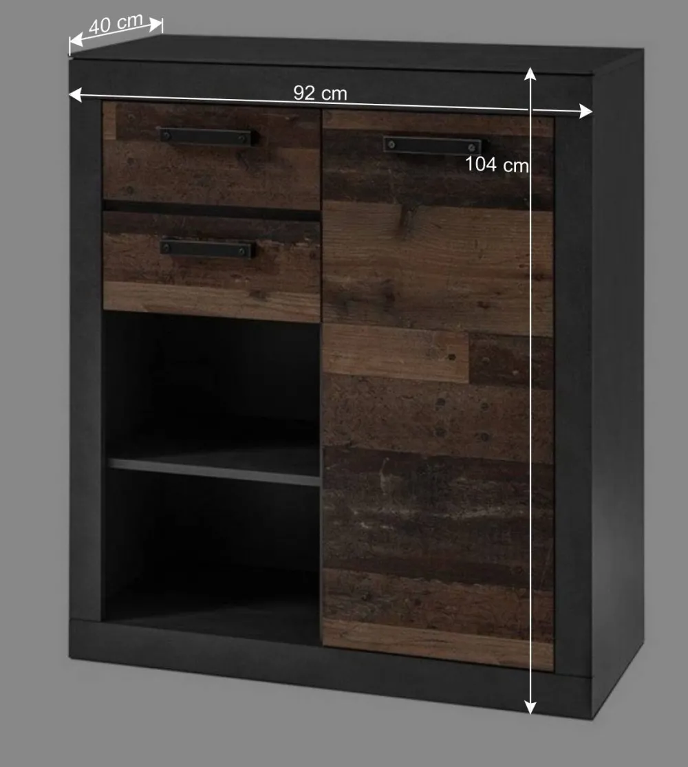 Wohnen 92x104x40 Highboard mit 2 Fächern - Timuras