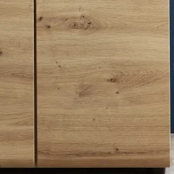 Wohnen Vitrinen|Wohnzimmer-Vitrinen*80x148x37 Highboard mit Glaseinsatz in Holzoptik - Iniaco