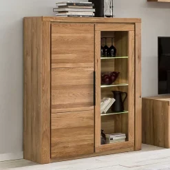 Wohnen Sideboards & Kommoden|Sideboards & Kommoden*108x141x40 Highboard mit Glaseinsatz - Nelenia