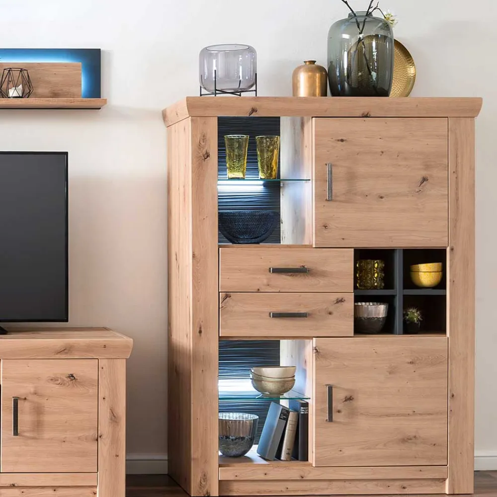 Wohnen Sideboards & Kommoden|Sideboards & Kommoden*110x146x45 Highboard mit offenen Fächern - Wykina