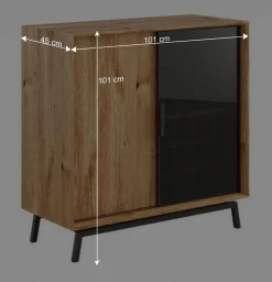 Wohnen 101x101x45 Highboard mit Schiebetüren - Fabiella