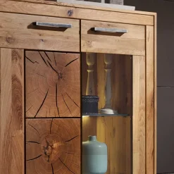 Wohnen Esszimmerschränke|Highboards*103x135x40 Highboard Vitrine mit Hirnholz Dekor - Troncon