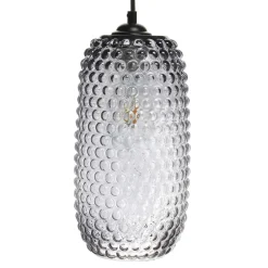 Wohnen 15x34x15 Hängeleuchte mit Glas Schirm in Grau - You