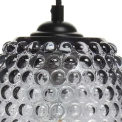 Wohnen 15x34x15 Hängeleuchte mit Glas Schirm in Grau - You