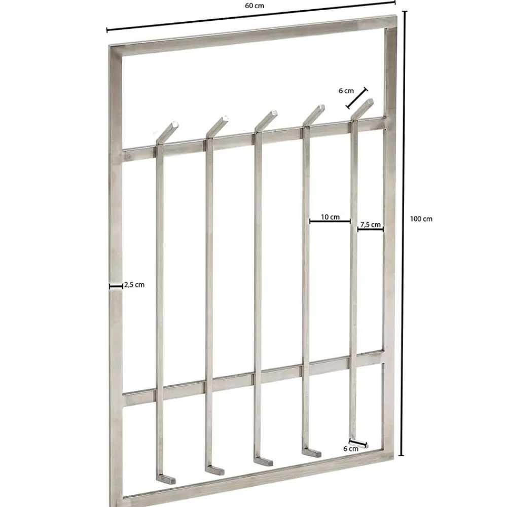 Wohnen 60x100x8 Hängende Garderobe aus Metall - modern - Marano