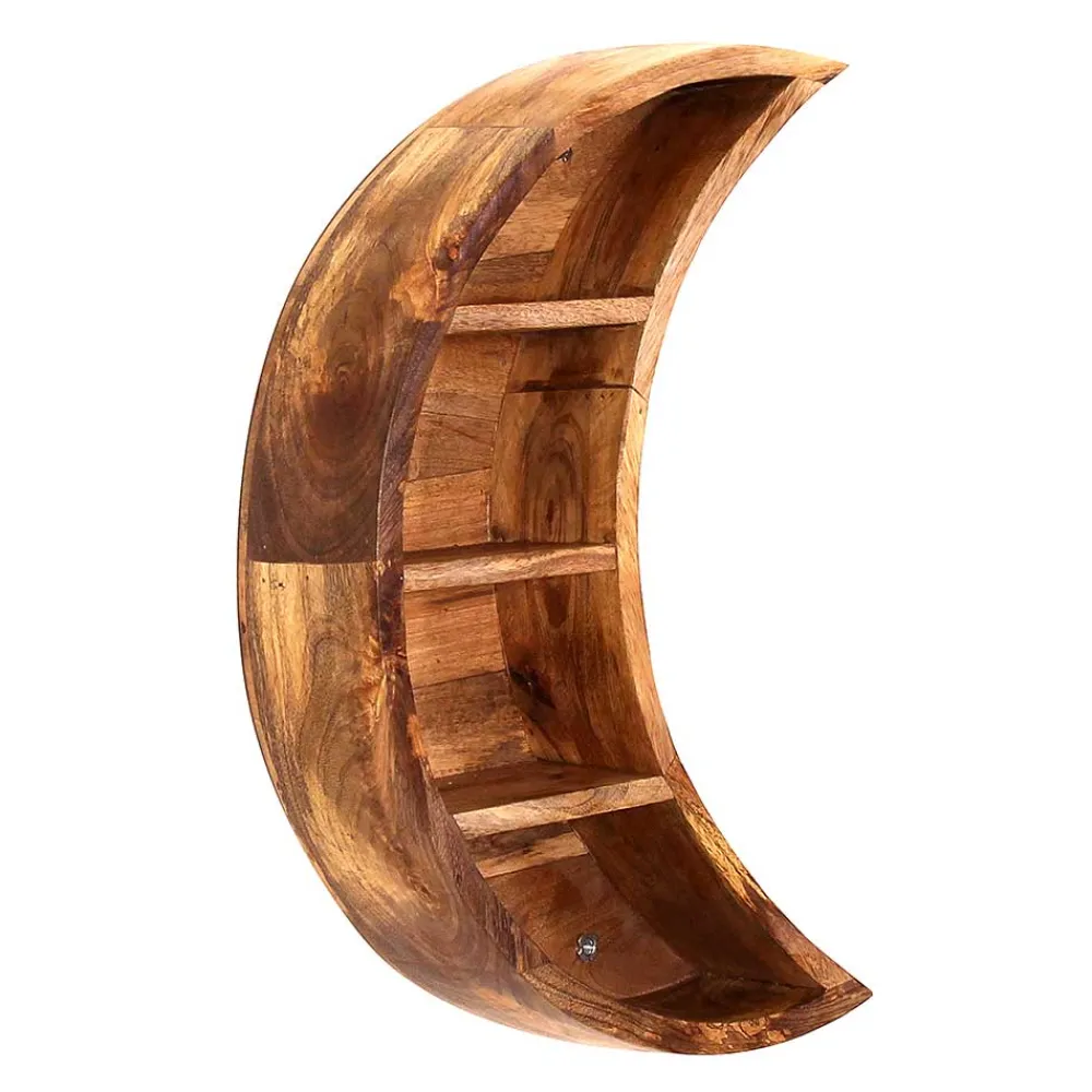 Wohnen Naturholzmöbel|Designermöbel*40x60x13 Hängendes Regal Mondsichel Design - Bageria