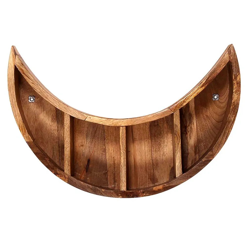 Wohnen Naturholzmöbel|Designermöbel*40x60x13 Hängendes Regal Mondsichel Design - Bageria