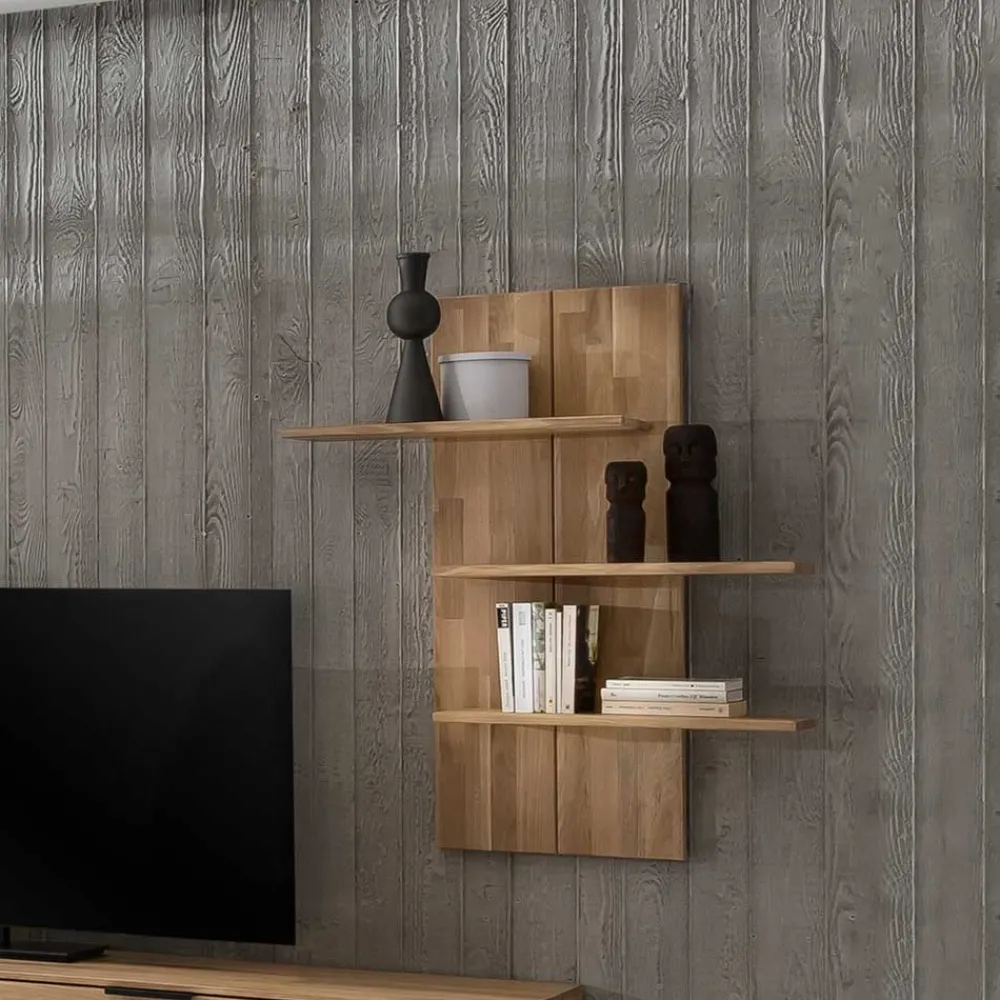 Wohnen 80x100x25 Hängeregal aus Wildeiche Bianco - Vardriva