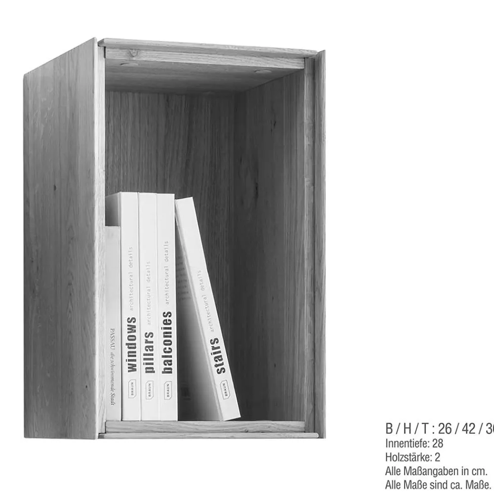 Wohnen Esszimmerregale|Wohnzimmer-Regale*26x42x30 Hängeregal Fach mit Rückwand - Sinta