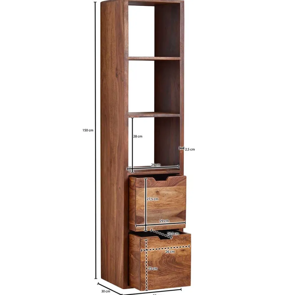 Wohnen Wohnzimmer-Regale|Esszimmerregale*35x150x30 Hängeregal mit drei Fächern - Elmin