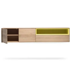 Wohnen 205x43x40 Hängeschrank fürs Wohnzimmer in Eiche Bianco - Enifra