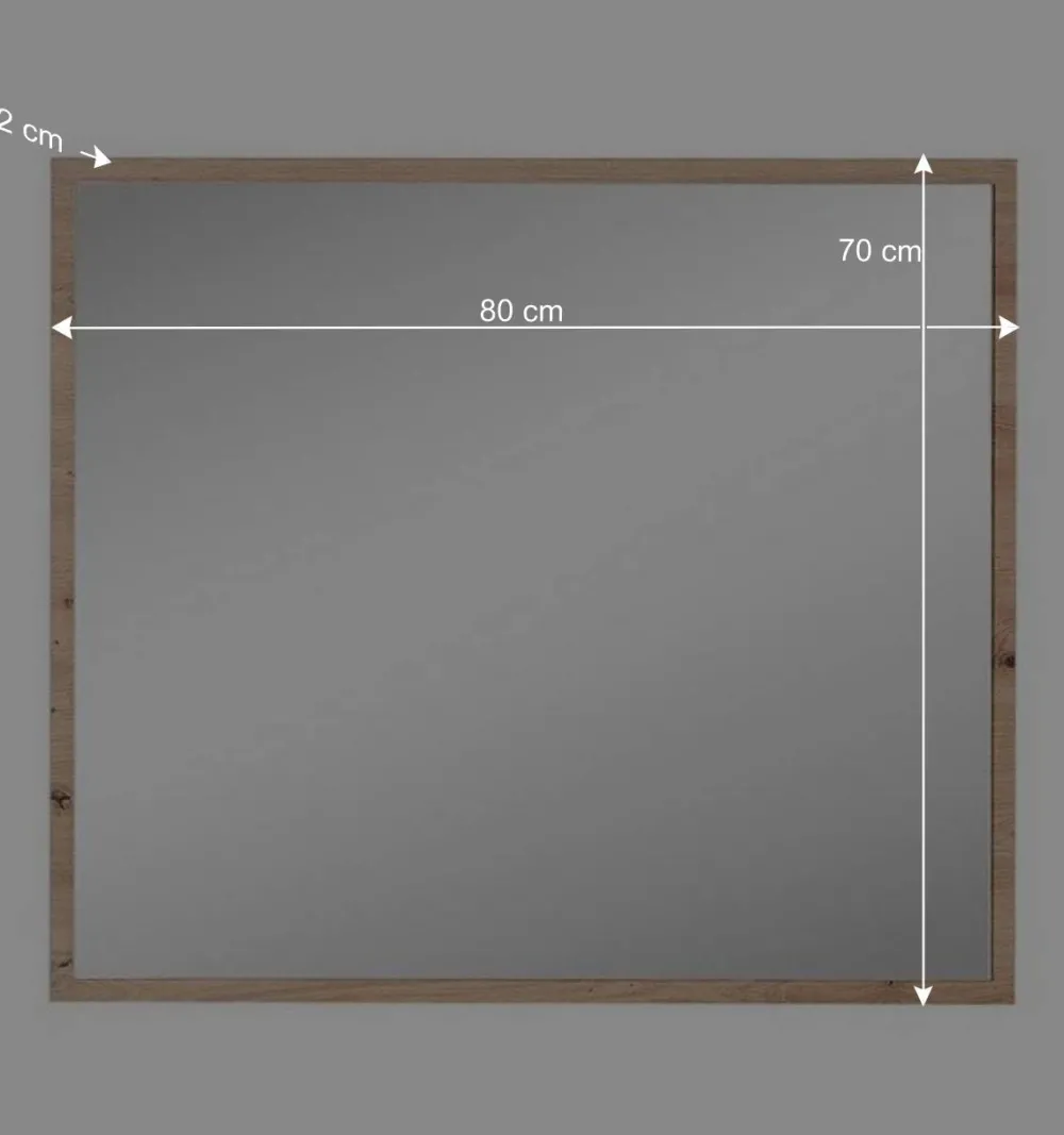 Wohnen Spiegel|Flurspiegel*80x70x2 Hängespiegel mit Rahmen in Holzoptik - Kuetra