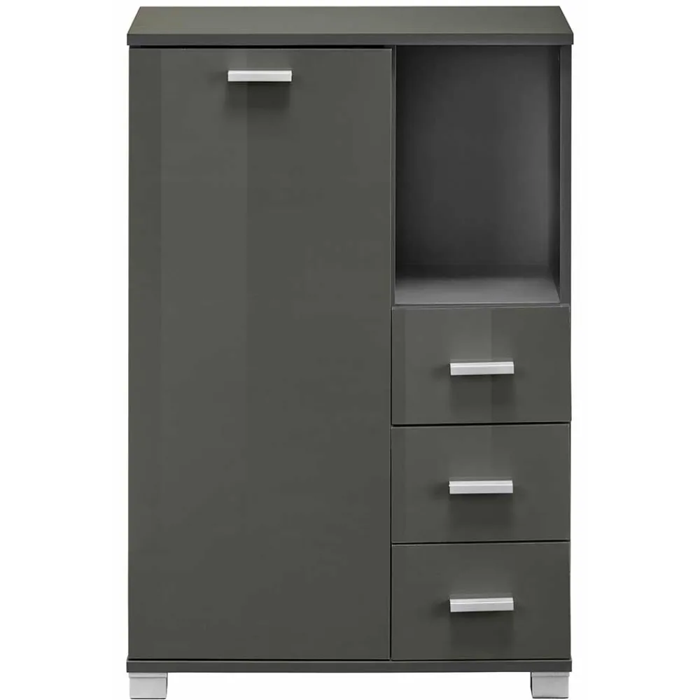 Wohnen 60x90x30 Hochglanz Badschrank in Grau - Ulivia