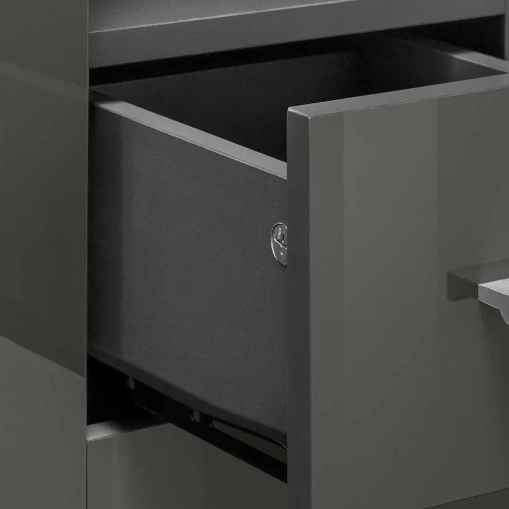 Wohnen 60x90x30 Hochglanz Badschrank in Grau - Ulivia